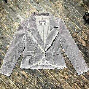 White House Black Market Gray Velvet Blazer